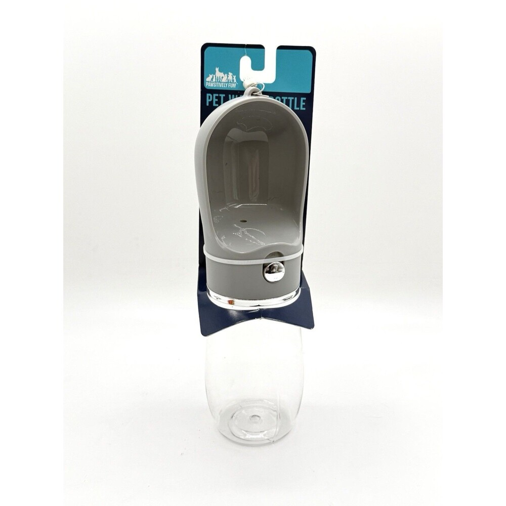 Portable Dog Water Bottle Leakproof Travel Bowl US Grey Small Medium NWT 12oz